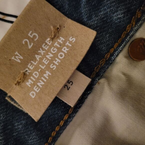 NWT Made Well relaxed mid length denim jean shorts kelton wash sz 25 - Picture 5 of 8